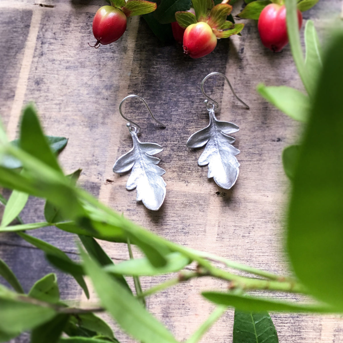 Leaf Drop Earrings Hannah Kyriakou Design