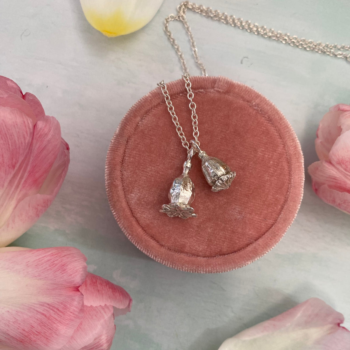 Double Poppy Seed Pod Necklace