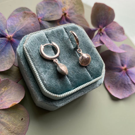 Cockle Shell Huggie Hoop Earrings