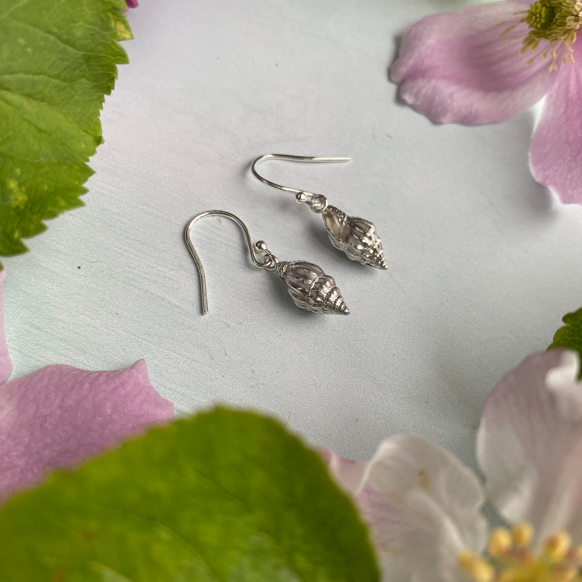 Spiral Shell Drop Earrings