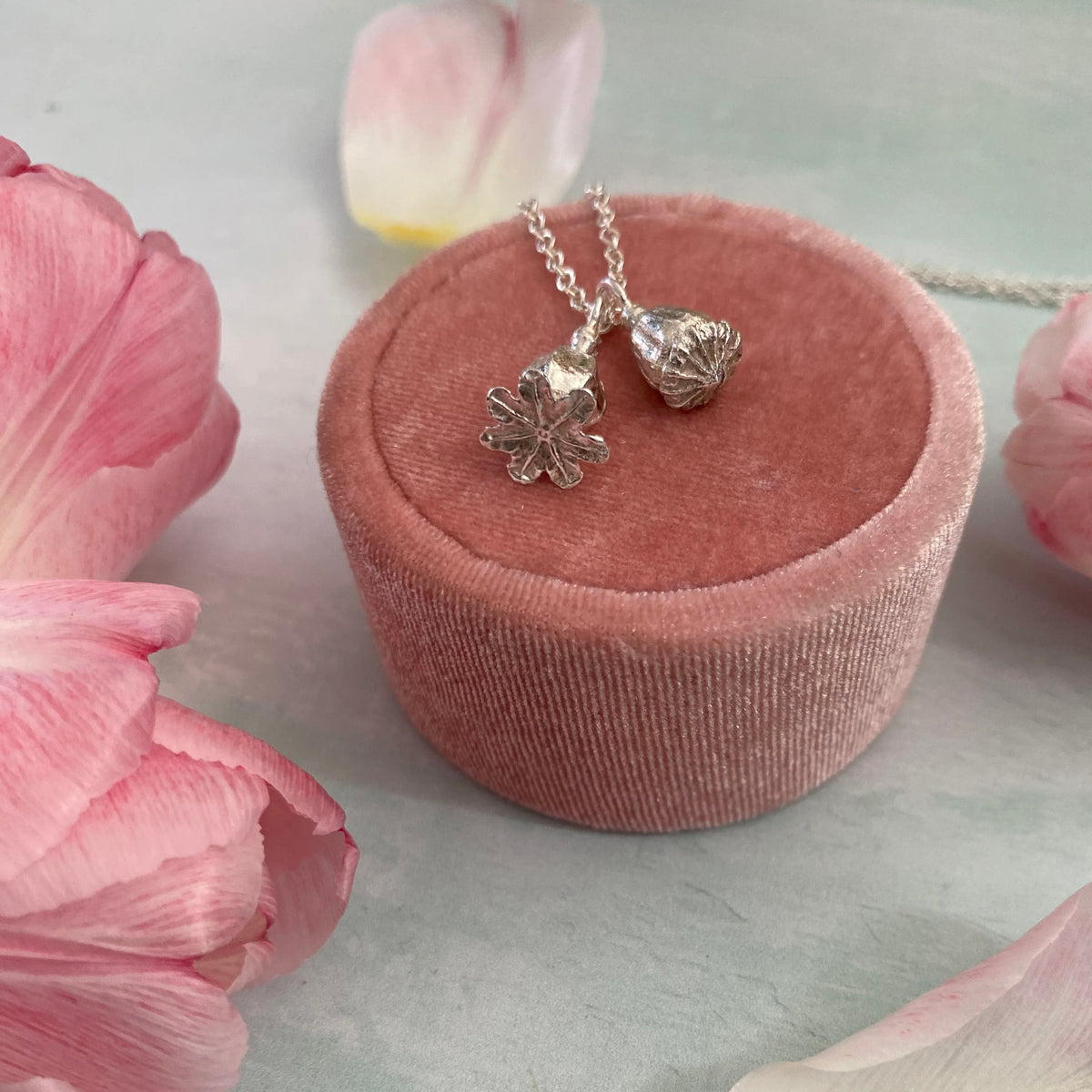 Double Poppy Seed Pod Necklace