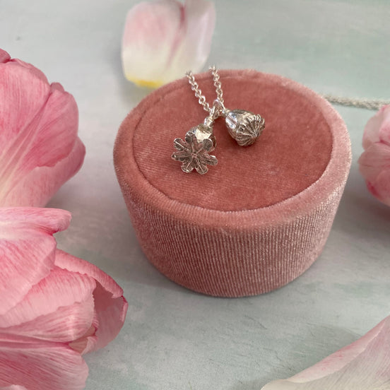 Double Poppy Seed Pod Necklace