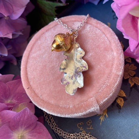 Acorn and Oak Leaf Necklace