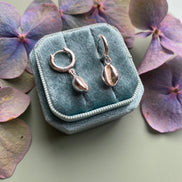 Cowrie Shell Huggie Hoop Earrings