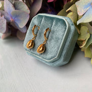 Cowrie Shell Huggie Hoop Earrings