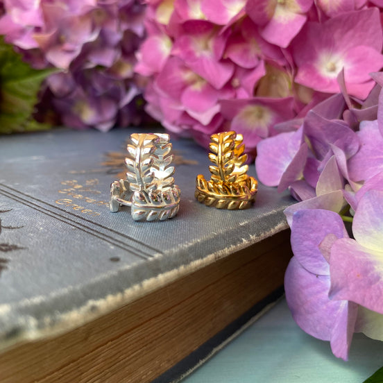 Leaf Garland Huggie Hoop Earrings