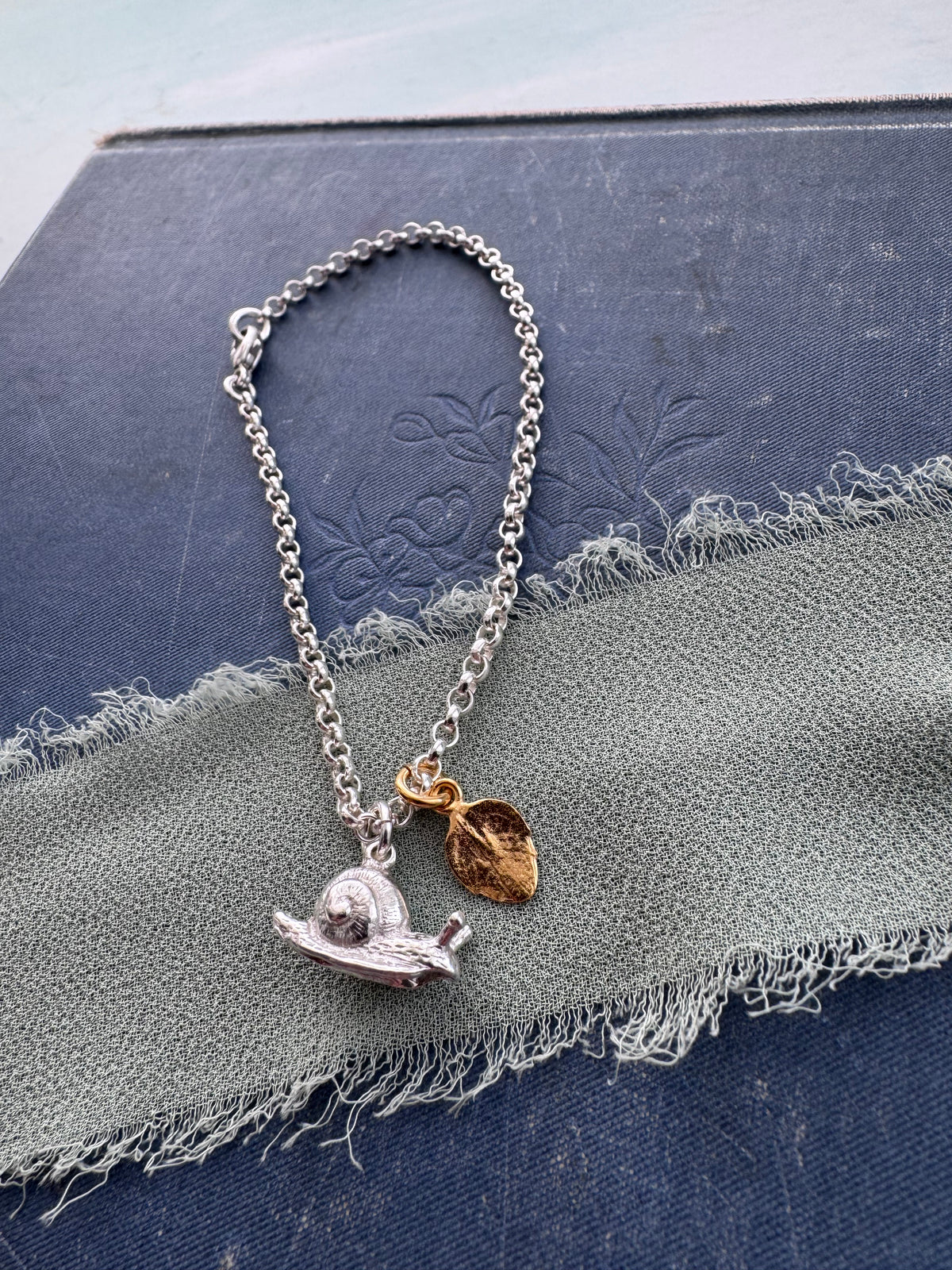 Snail and Leaf Bracelet
