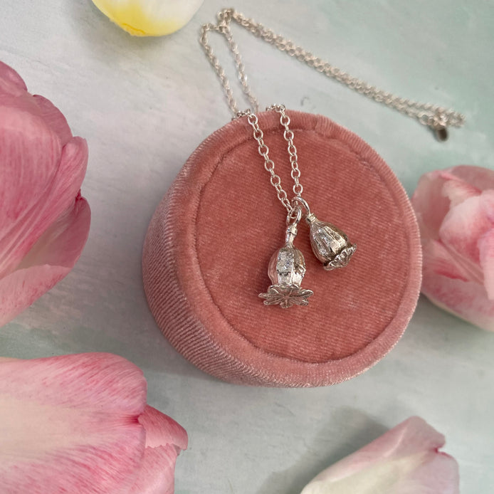Double Poppy Seed Pod Necklace
