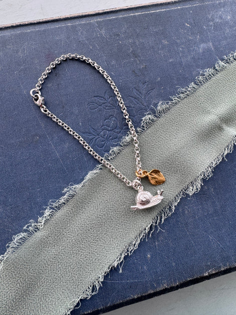 Snail and Leaf Bracelet