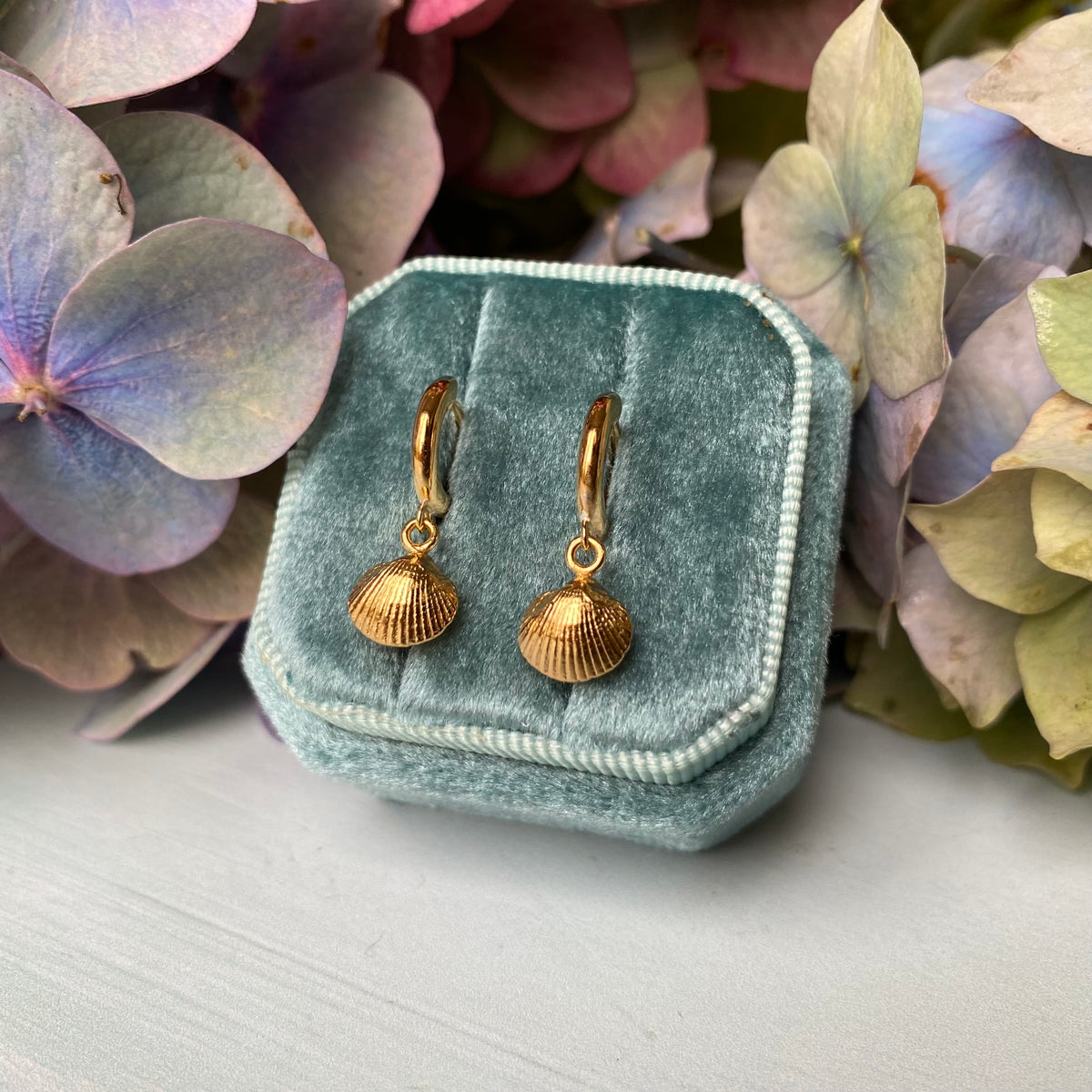 Cockle Shell Huggie Hoop Earrings