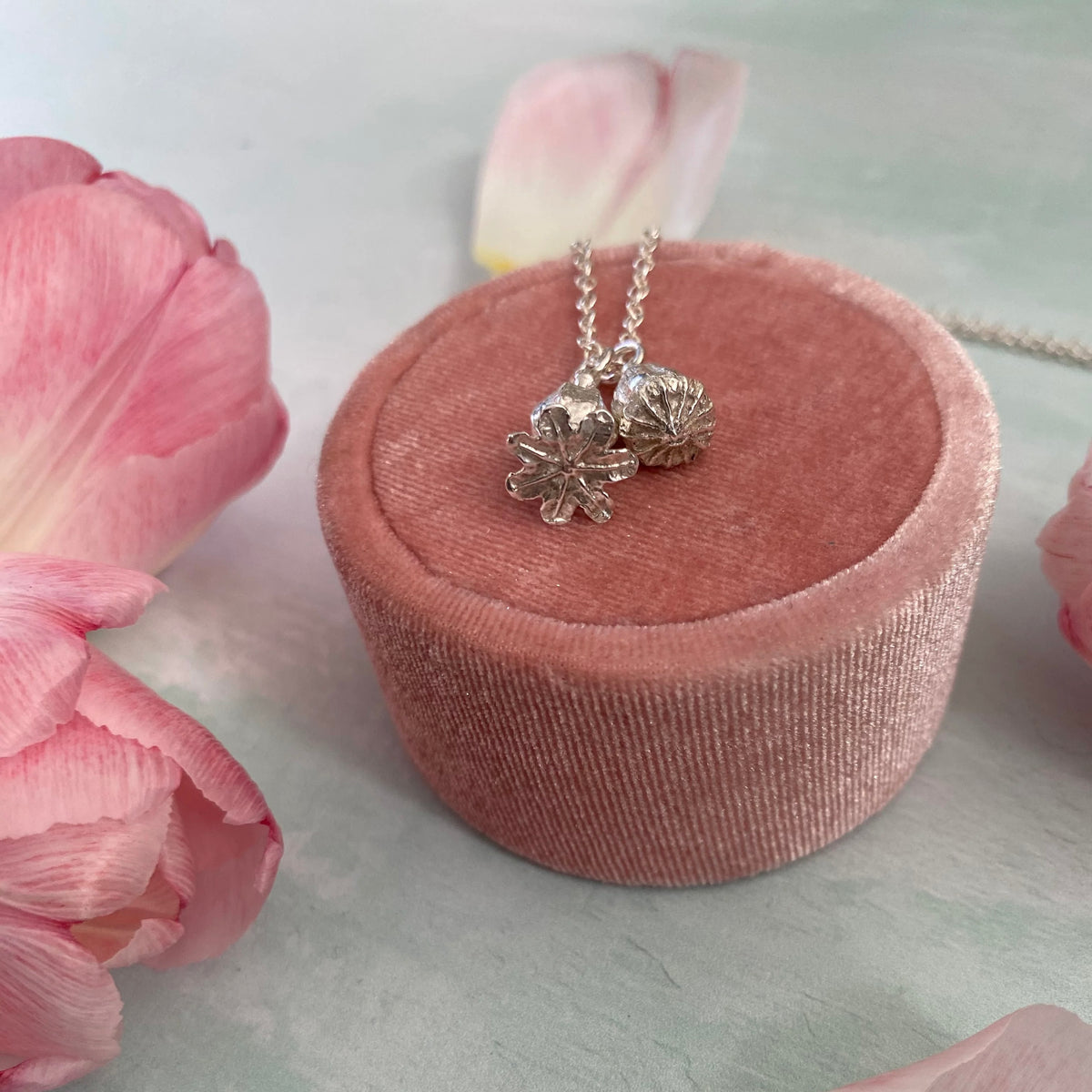 Double Poppy Seed Pod Necklace