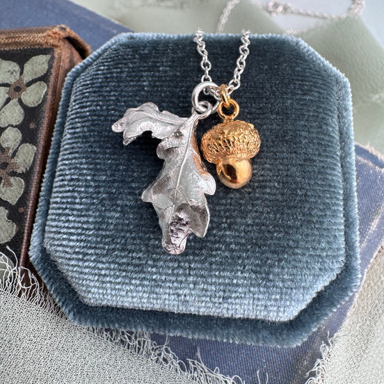 Double Oak Leaf and Acorn Necklace
