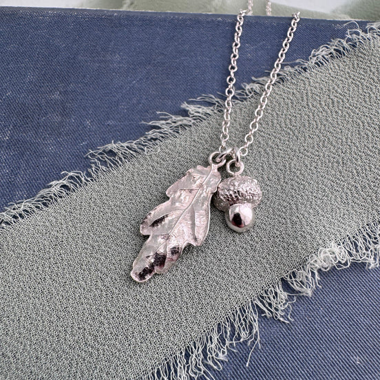 Mini Acorn and Oak Leaf Necklace