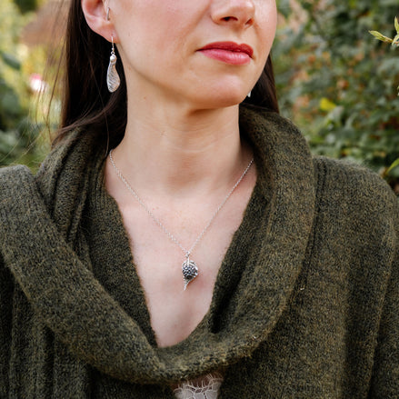 Blackberry and Bramble Leaf Necklace