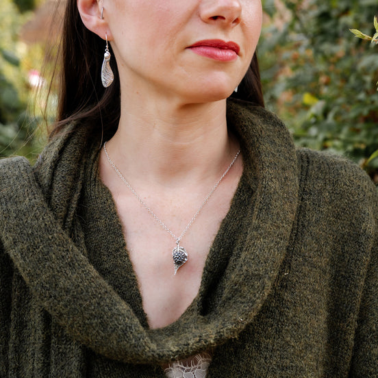Blackberry and Bramble Leaf Necklace