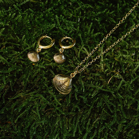Cockle Shell Huggie Hoop Earrings