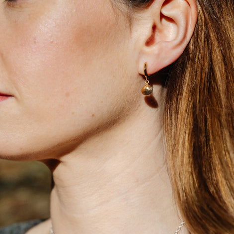 Cockle Shell Huggie Hoop Earrings