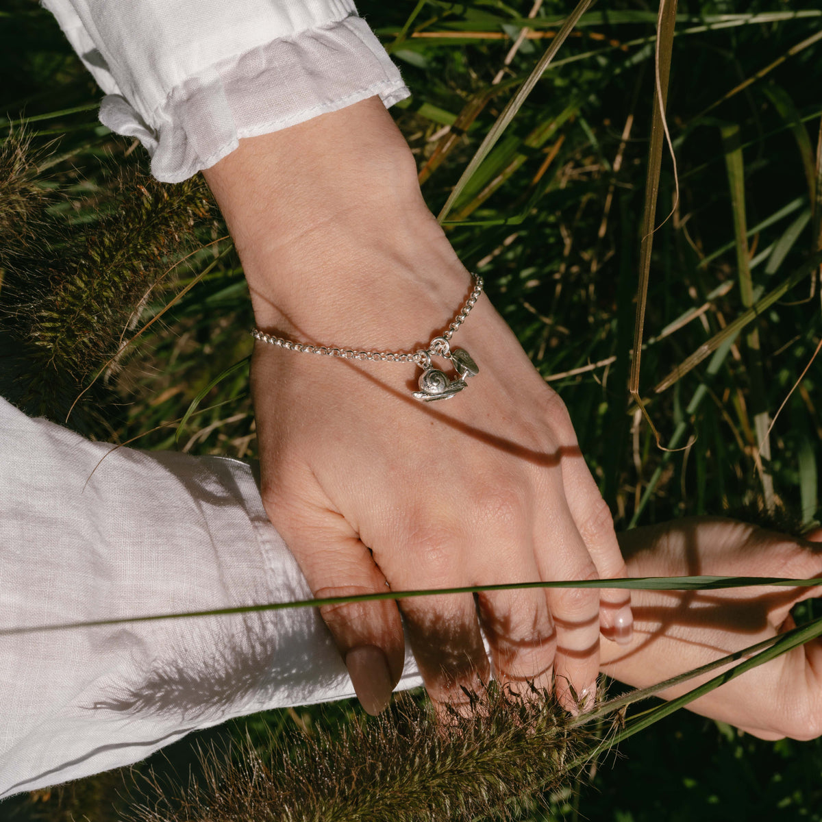 Snail and Leaf Bracelet