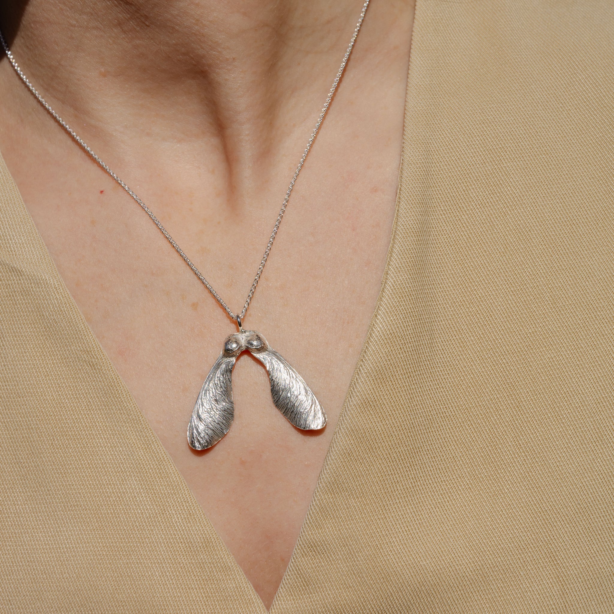 Double Sycamore Seed Necklace – Hannah Kyriakou Design
