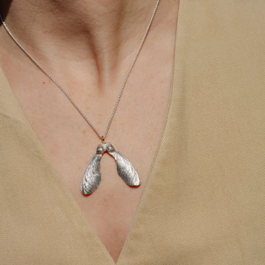 Double Sycamore Seed Necklace