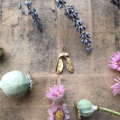 Mini Double Sycamore Seed Necklace
