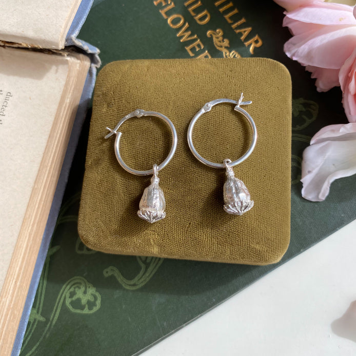 Poppy Seed Pod Hoop Earrings