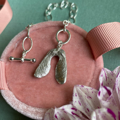 Mini Double Sycamore Seed Charm Bracelet