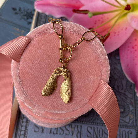 Mini Double Sycamore Seed Charm Bracelet