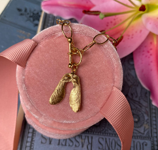 Mini Double Sycamore Seed Charm Bracelet
