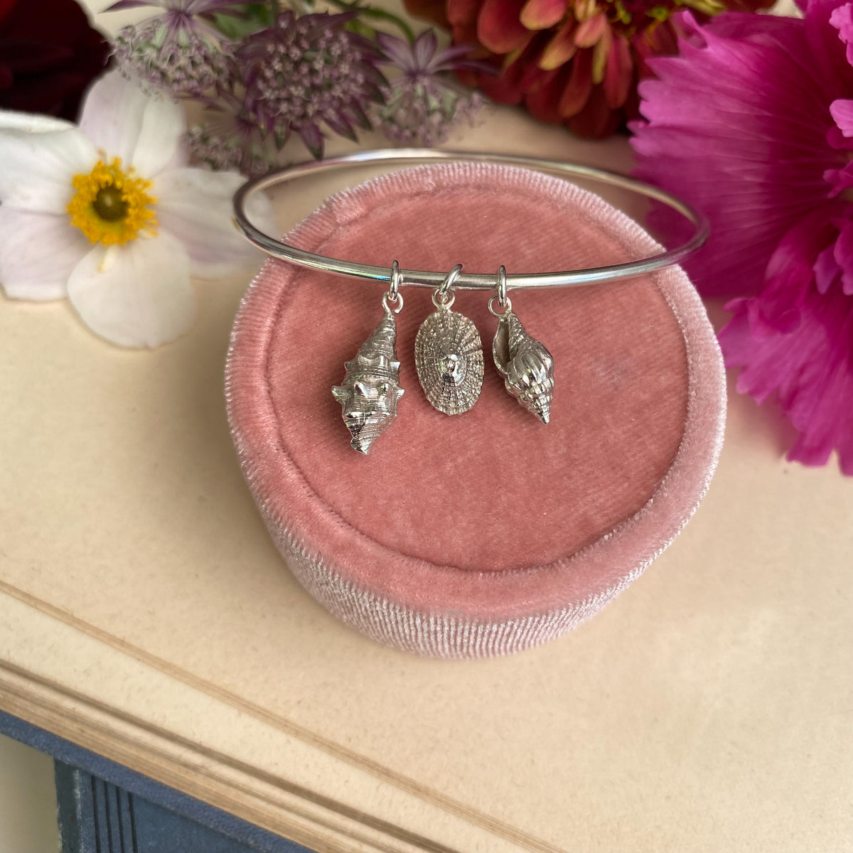 Custom Shell Charm Bangle