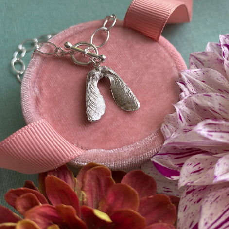 Mini Double Sycamore Seed Charm Bracelet