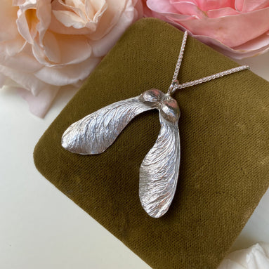 Double Sycamore Seed Necklace