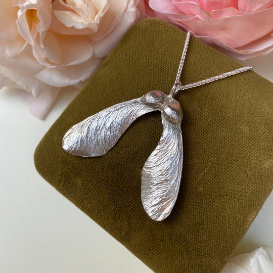 Double Sycamore Seed Necklace