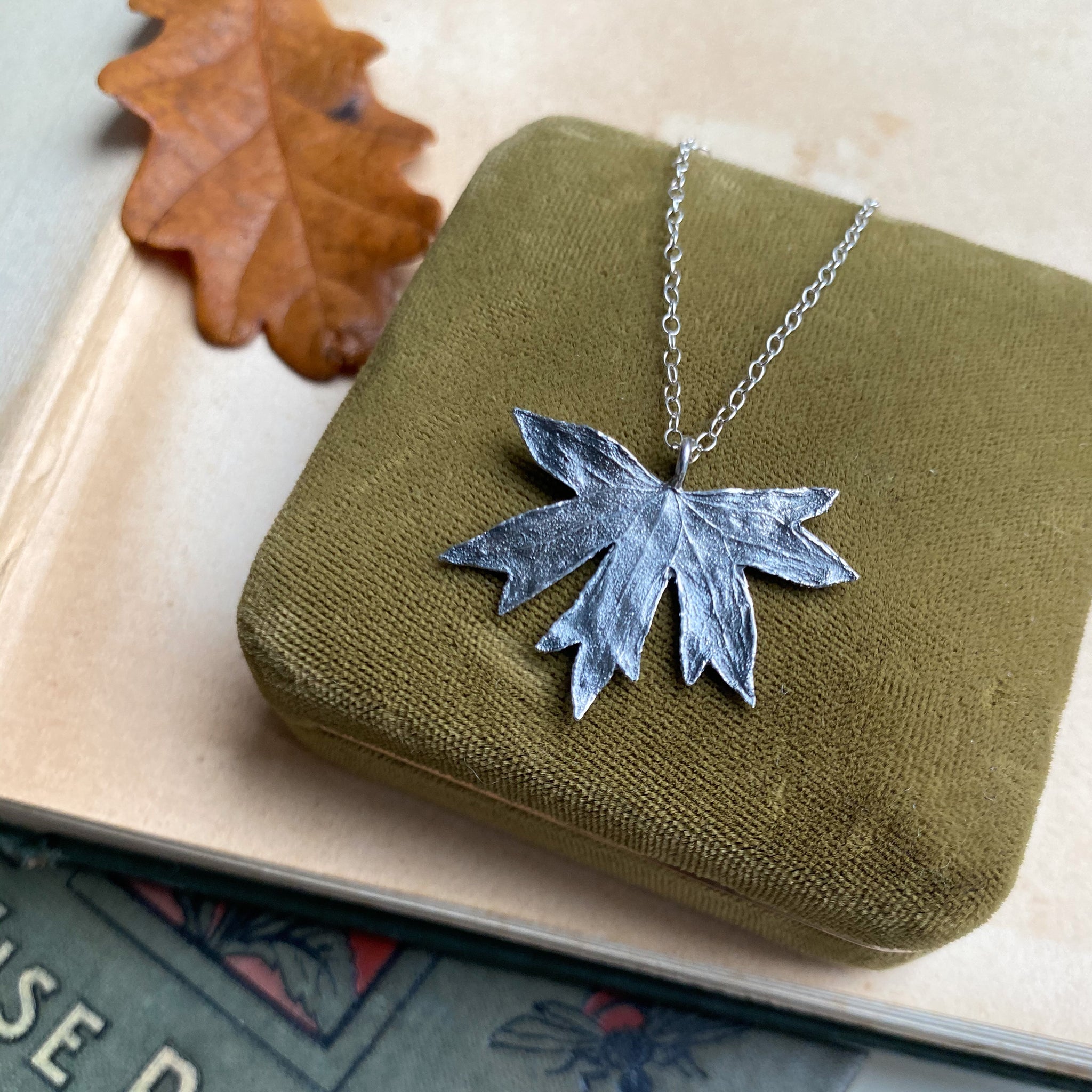 Crow heart store maple leaf necklace