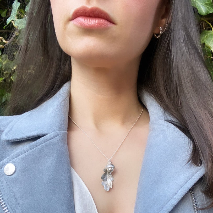 Acorn and Oak Leaf Necklace