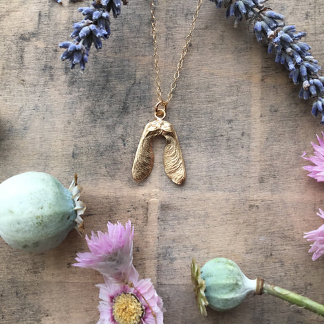 Mini Double Sycamore Seed Necklace