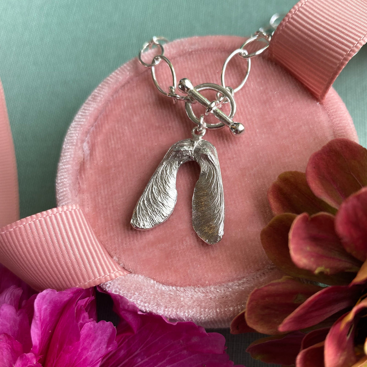 Mini Double Sycamore Seed Charm Bracelet