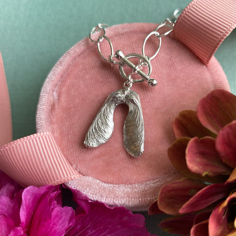 Mini Double Sycamore Seed Charm Bracelet