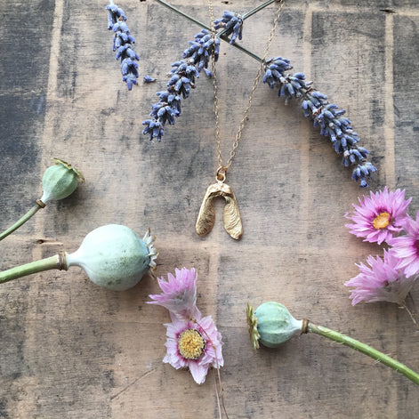 Mini Double Sycamore Seed Necklace