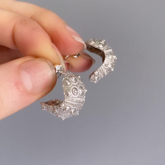 Sea Urchin Hoop Earrings