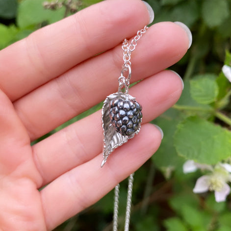 Blackberry and Bramble Leaf Necklace