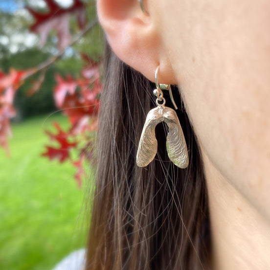 Mini Double Sycamore Seed Earrings