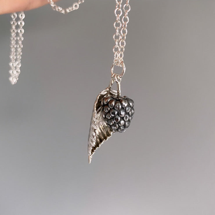 Blackberry and Bramble Leaf Necklace